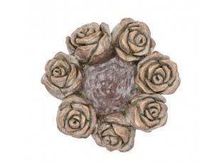 Zlatý cementový květináč mísa s růžemi Saint antique Rose - 24*24*9 cm