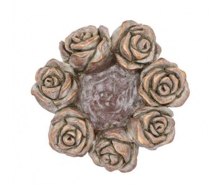 Zlatý cementový květináč mísa s růžemi Saint antique Rose - 24*24*9 cm daan kromhout