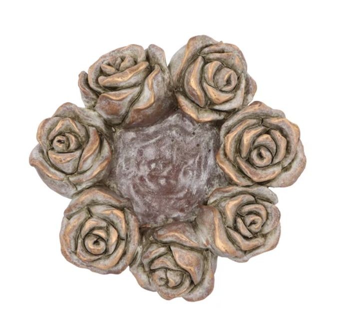 Zlatý cementový květináč mísa s růžemi Saint antique Rose - 24*24*9 cm 573511