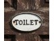 Bílo-černá antik litinová cedulka Toilet - 10*1*6 cm Clayre & Eef