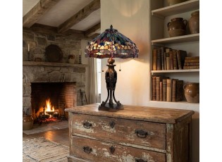 Stoln9 lampa Tiffany Dark dragonfly