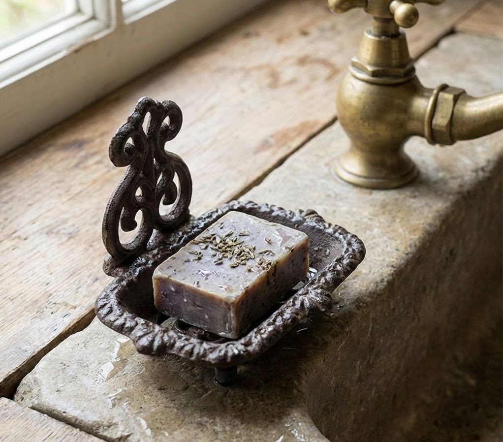 Hnědá antik litinová mýdlenka s ornamentem - 15*11*11 cm Clayre & Eef Hnědá antik litinová mýdlenka s ornamentem - 15*11*11 cm Clayre & Eef