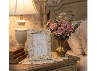 Béžovo-zlatý fotorámeček s ptáčky Birdie - 15*2*20 cm / 10*15 cm