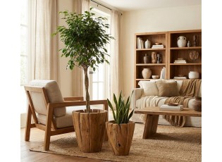 Dřevěný obal na květináč z teakového dřeva Jack S - Ø 30*30 cm