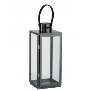 Černá granitová kovová lucerna Recin - 17*16*51 cm