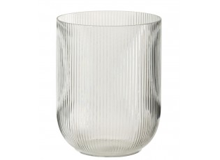 Transparentní skleněná váza s žebrováním Riblier - Ø 17*21 cm