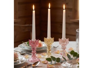 3ks růžový mix skleněný svícen tulipán Tulippo - Ø 8*15 cm