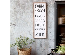 Nástěnná dřeváná cedule Farm Fresh – 30*2,5*81 cm