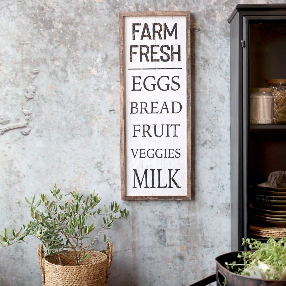 Nástěnná dřeváná cedule Farm Fresh – 30*2,5*81 cm