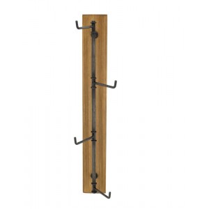 Nástěnný dřevěný věšák se 4mi kovovými háky Mondy - 15*15*50 cm