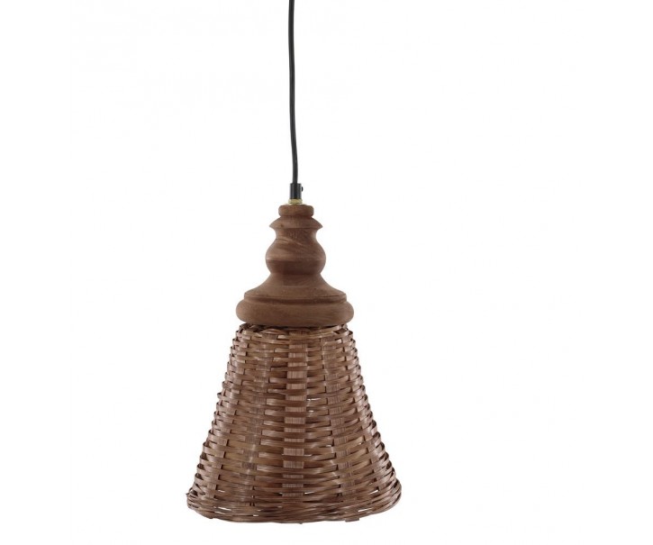 Přírodní antik závěsné světlo lampa z proutěného ratanu - Ø 22*32cm/ E27/ 25W Chic Antique