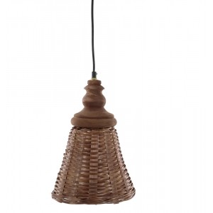 Přírodní antik závěsné světlo lampa z proutěného ratanu - Ø 22*32cm/ E27/ 25W