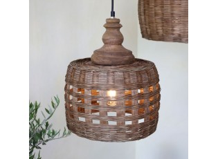 Přírodní antik závěsné světlo lampa z proutěného ratanu - Ø 31*38cm/ E27/ 25W