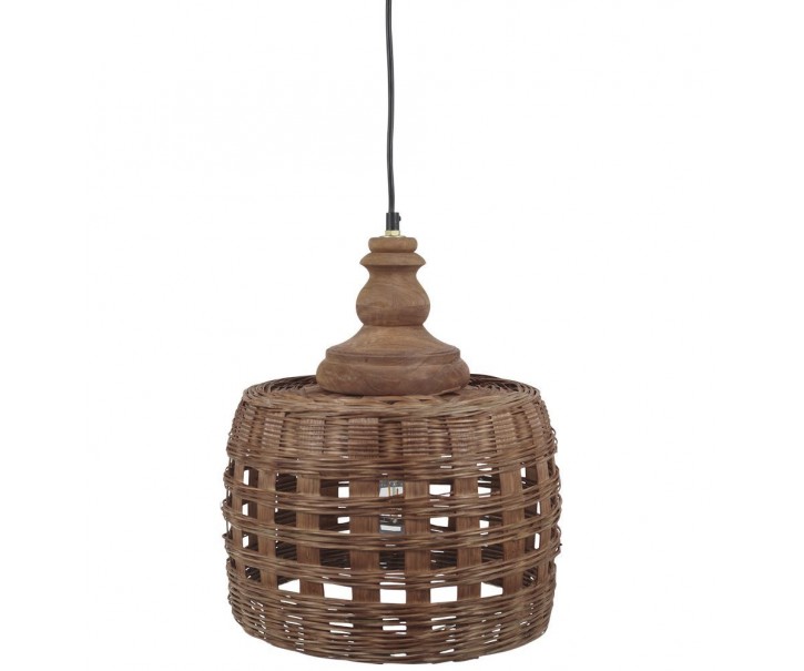 Přírodní antik závěsné světlo lampa z proutěného ratanu - Ø 31*38cm/ E27/ 25W Chic Antique
