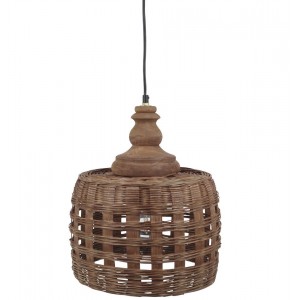 Přírodní antik závěsné světlo lampa z proutěného ratanu - Ø 31*38cm/ E27/ 25W