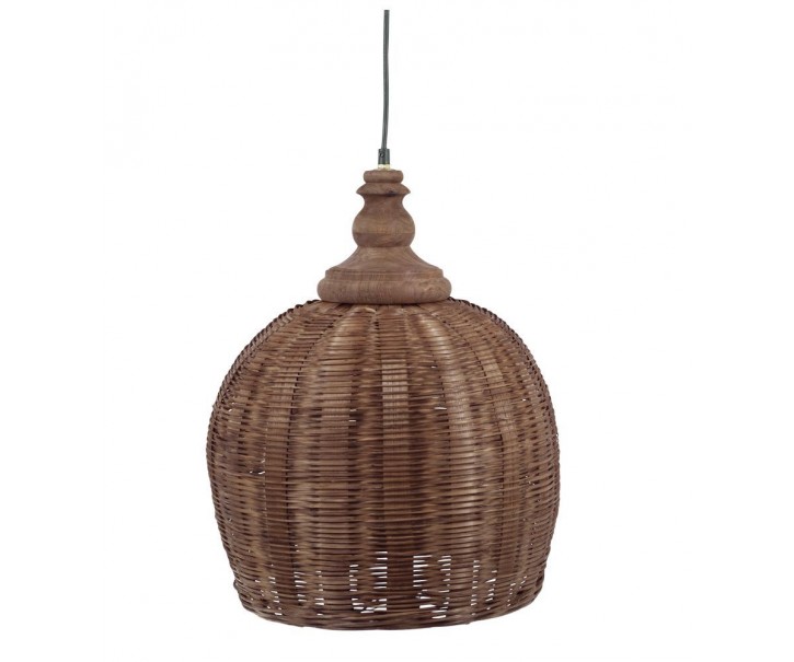 Přírodní antik závěsné světlo lampa z proutěného ratanu - Ø 34*52cm/ E27/ 25W Chic Antique