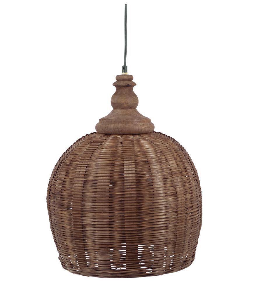 Přírodní antik závěsné světlo lampa z proutěného ratanu - Ø 34*52cm/ E27/ 25W