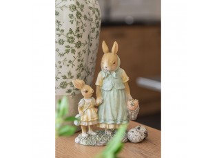 Dekorace králičí mamka s košíčkem a malou králičkou - 14*7*20 cm