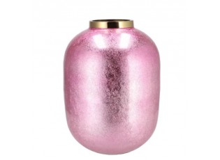 Růžová kovová váza Jullie Jolly pink - Ø 28*36 cm