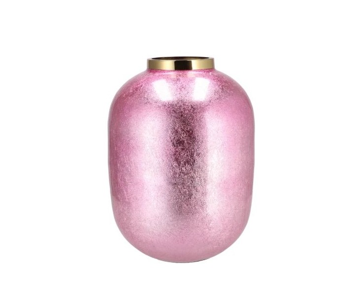 Růžová kovová váza Jullie Jolly - Ø 28*36 cm daan kromhout
