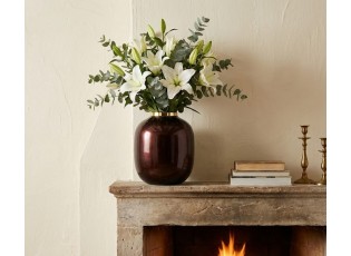 Vínová kovová váza Jullie Jolly red - Ø 28*36 cm