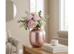 Světle růžová kovová váza Jullie Jolly rose - Ø 28*36 cm