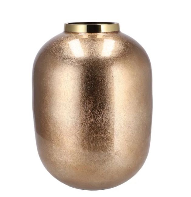 Tmavě zlatá kovová váza Jullie Jolly gold - Ø 28*36 cm 540165