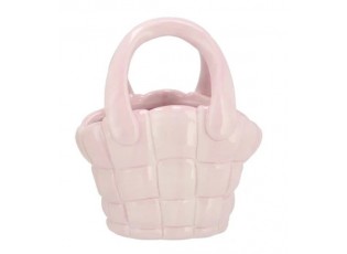 Pastelově růžová keramická váza kabelka Happy Dreamy - 22*12*26 cm