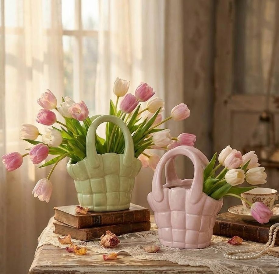 Pastelově zelená keramická váza kabelka Happy Dreamy - 22*12*26 cm daan kromhout Pastelově zelená keramická váza kabelka Happy Dreamy - 22*12*26 cm daan kromhout