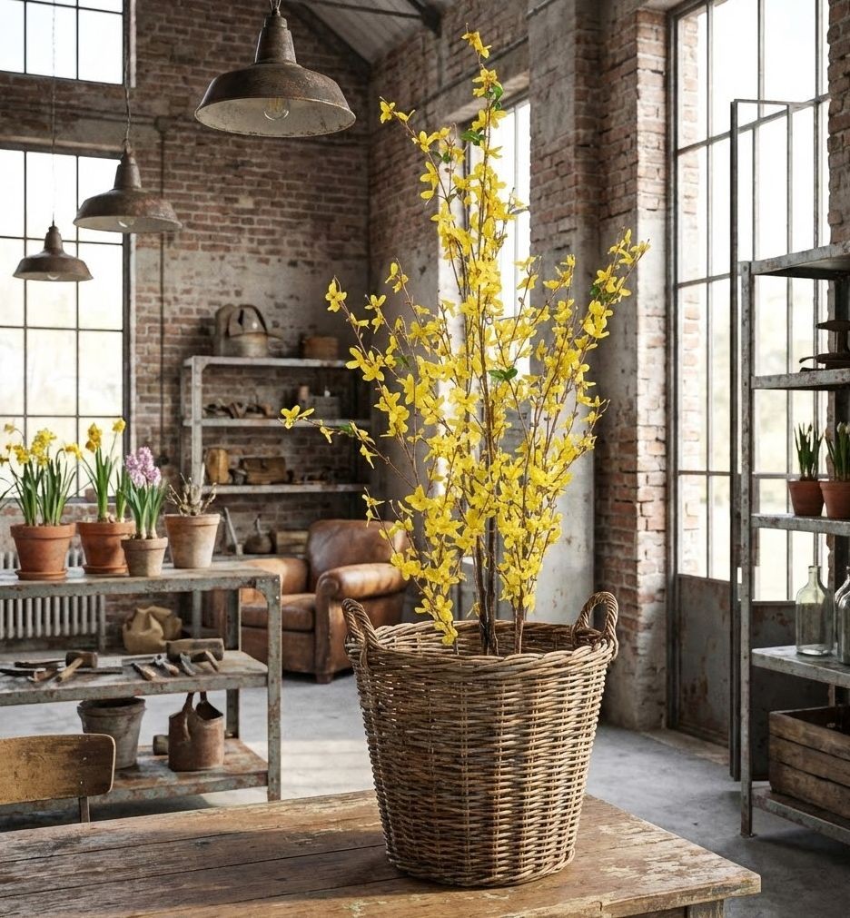 Dekorační keřík se žlutými květy zlatice Forsythia - 20*20*125 cm Clayre & Eef Dekorační keřík se žlutými květy zlatice Forsythia - 20*20*125 cm Clayre & Eef