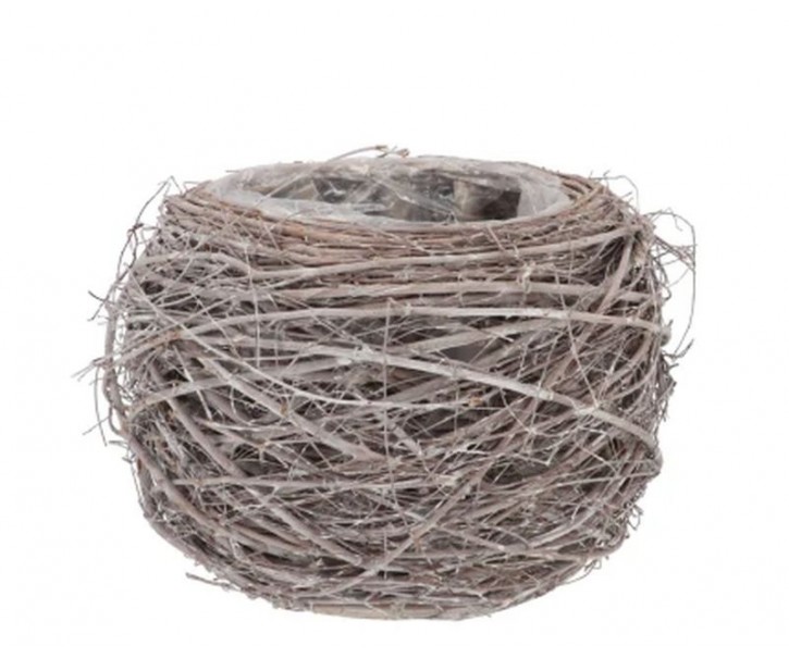 Proutěný květináček z jilmových větví Nature Jilm grey - Ø 11*8 cm daan kromhout