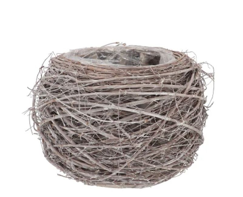 Proutěný květináček z jilmových větví Nature Jilm grey - Ø 11*8 cm
