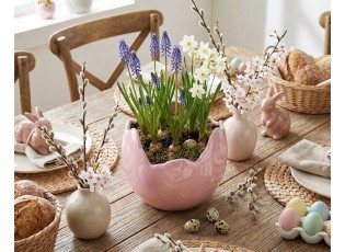 Růžová keramická miska květník ve tvaru skořápky - Ø 13*13 cm 