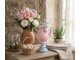 Dekorace králíčci na růžové konvičce na podstavci - 22*14*35 cm Clayre & Eef