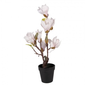 Dekorační stromek Magnolia s narůžovělými květy - 12*12*40 cm