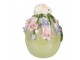 Dekorace zelené vajíčko zdobené květy a králíčkem - Ø 14*17 cm Clayre & Eef