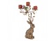 Candle Holder Rabbit 24x10x47 Cm Gold Colored Plastic - 24*10*47 cm Clayre & Eef