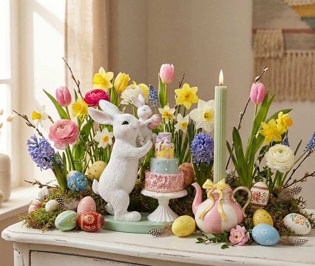 Svícen na úzkou svíčku čajová konvička s mašlí - 13*10*11 cm Clayre & Eef Svícen na úzkou svíčku čajová konvička s mašlí - 13*10*11 cm Clayre & Eef