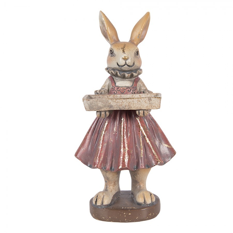 Decorative Figurine Rabbit 10x8x20 Cm Beige Plastic - 10*8*20 cm