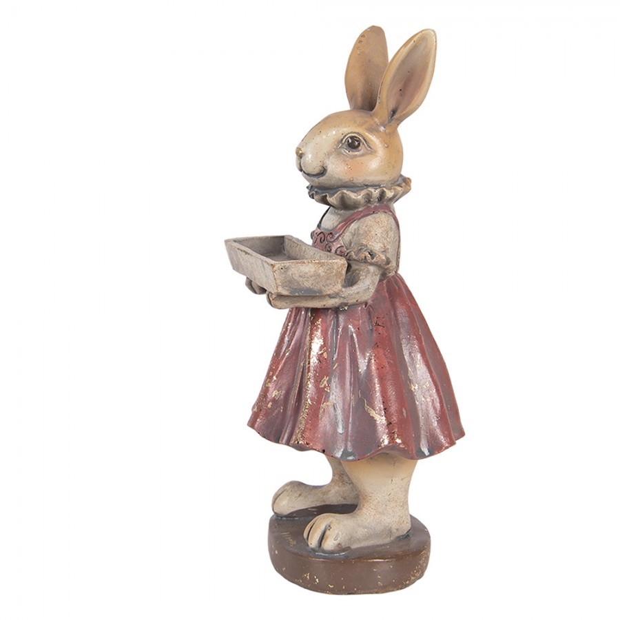 Decorative Figurine Rabbit 10x8x20 Cm Beige Plastic - 10*8*20 cm
