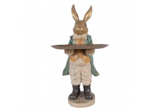 Decorative Figurine Rabbit 20x23x46 Cm Gold Colored Plastic - 20*23*46 cm