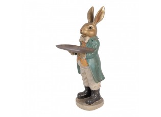 Decorative Figurine Rabbit 20x23x46 Cm Gold Colored Plastic - 20*23*46 cm
