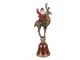 Vánoční dekorace figurka Santa na sobovi stojící na zvonku - 24*20*63 cm Clayre & Eef