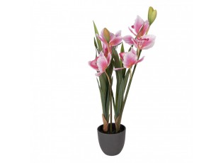 Půvabná umělá orchidej v květináči - 14*14*55 cm