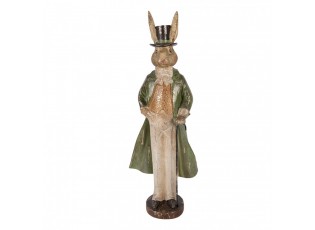 Noblesní vintage králičí elegán v zeleném plášti - 17*12*48 cm