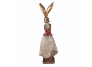 Decorative Figurine Rabbit 15x13x46 Cm Gold Colored Plastic - 15*13*46 cm