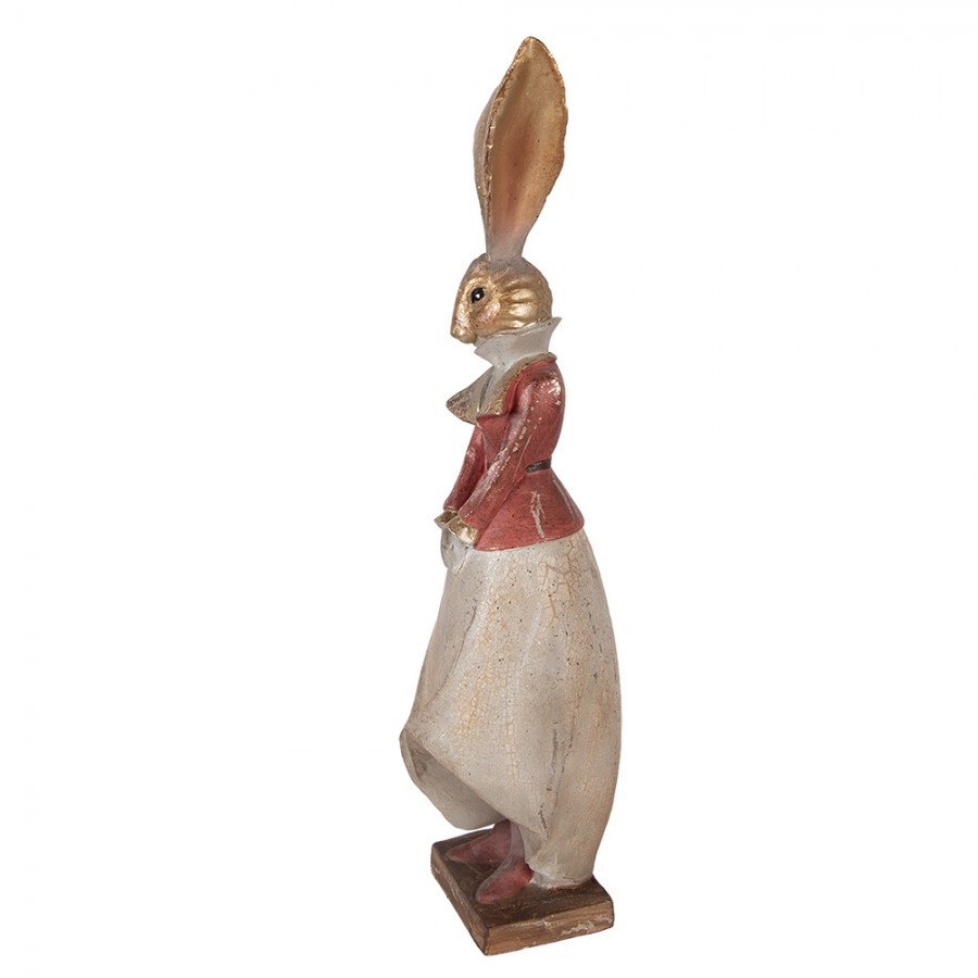 Decorative Figurine Rabbit 15x13x46 Cm Gold Colored Plastic - 15*13*46 cm