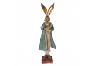 Decorative Figurine Rabbit 14x12x47 Cm Gold Colored Plastic - 14*12*47 cm