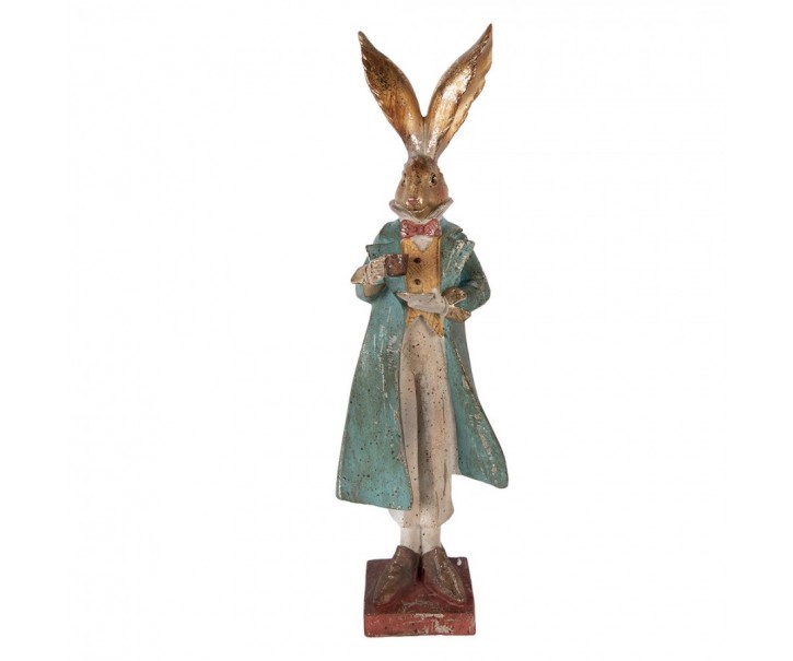 Decorative Figurine Rabbit 14x12x47 Cm Gold Colored Plastic - 14*12*47 cm Clayre & Eef