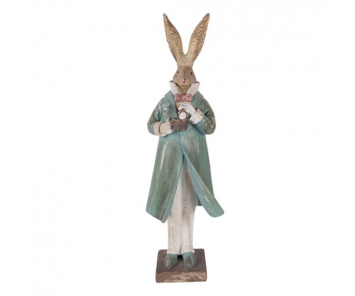 Decorative Figurine Rabbit 14x11x48 Cm Gold Colored Plastic - 14*11*48 cm Clayre & Eef